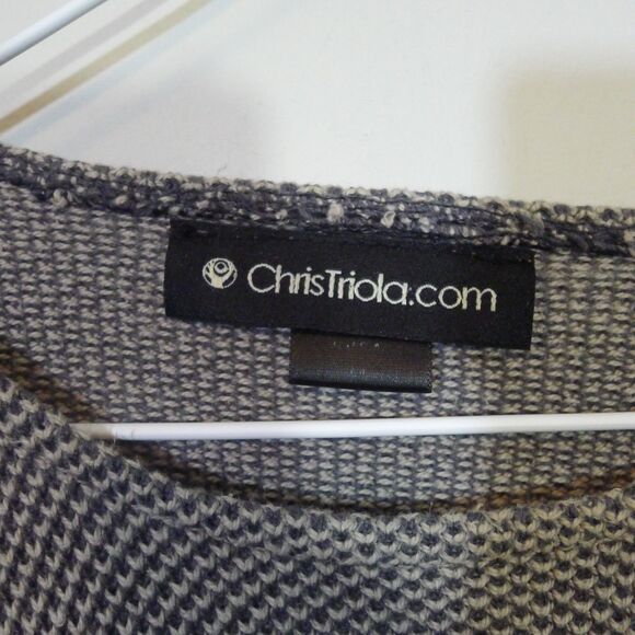 Chris Triola Chest Pocket Knit Cotton Sweater - Black/Tan - Picture 4 of 6